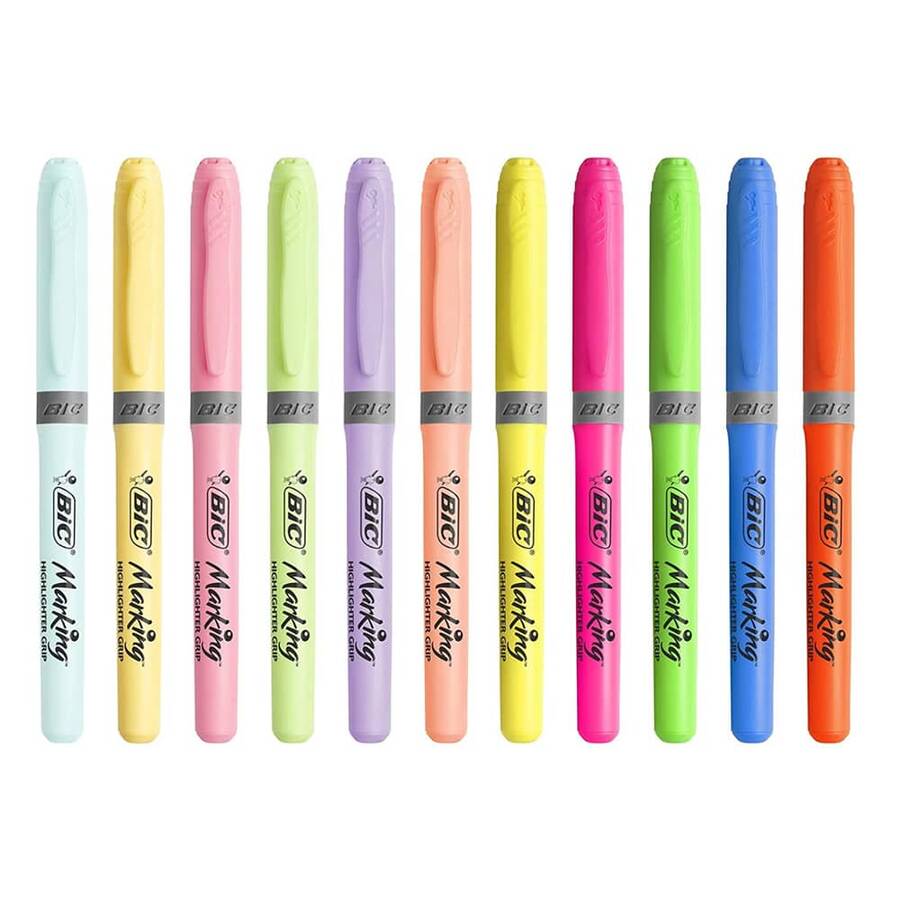 Bic Fosforlu Kalem Grip Pastel ve Neon Renkler 12'li 992562