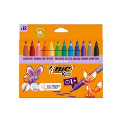 Bic Keçeli Boya Kalemi 12 Renk Comfort Jumbo 517250 - Thumbnail