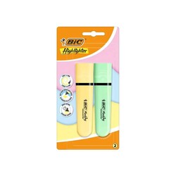 Bic - Bic Marking Flat Highlighter 2'li Pastel Renkler 517921