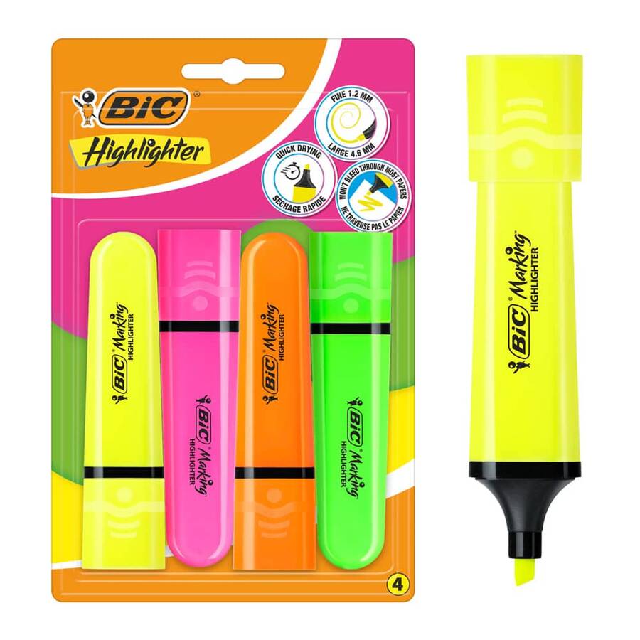 Bic Marking Flat Highlighter 4'lü 517952