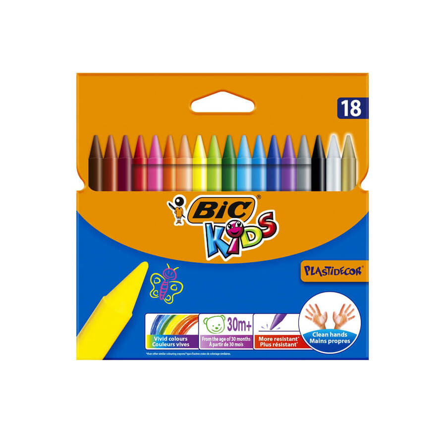 Bic Plastidecor Pastel Mum Boya Uzun Boy Silinebilir 18'li