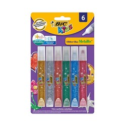 Bic - Bic Yapıştırıcı Metalik Simli Glitter Glue 6'lı Blister 893269