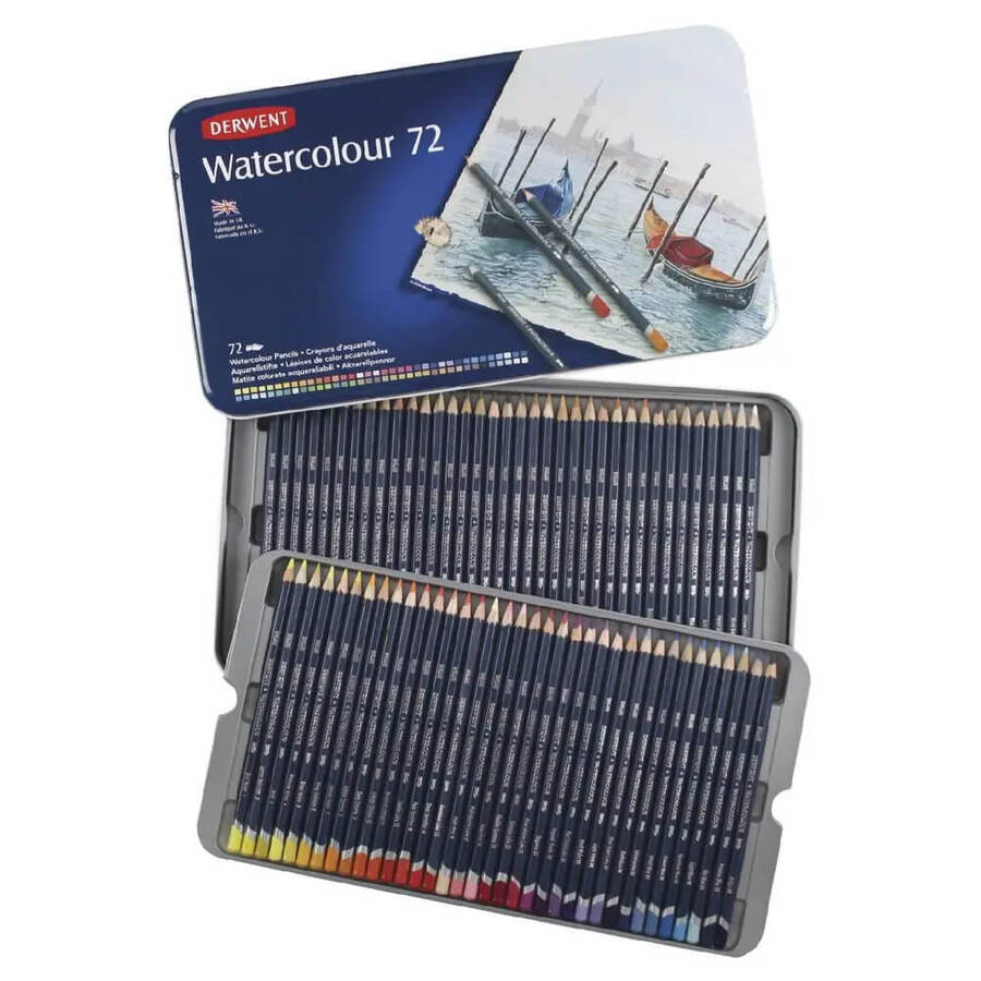 Derwent Watercolour Metal Kutu 72'li