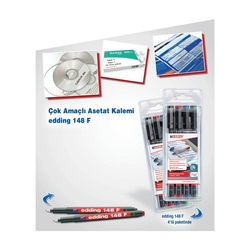 Edding - Edding 148 F Asetat Kalemi 4'lü Paket (1)