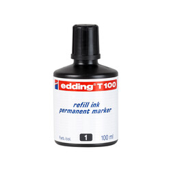 Edding - Edding T100 Permanent Markör Yedek Mürekkep 100 ml Siyah