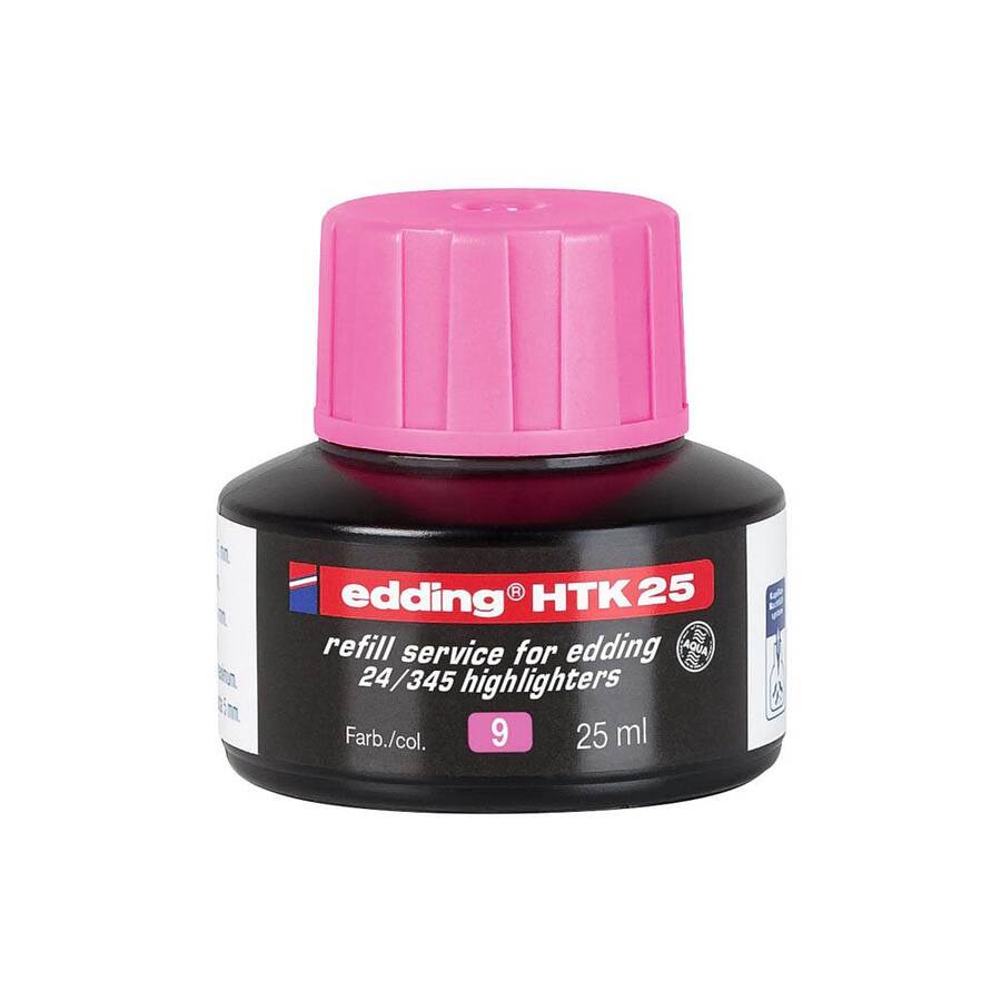 Edding HTK 25 Fosforlu Kalem Mürekkebi 25 ml Pembe