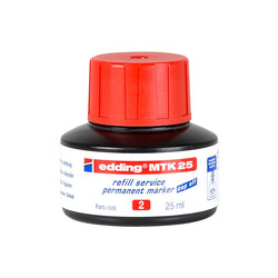 Edding - Edding MTK 25 Permanent Markör Yedek Mürekkep 25 ml Kırmızı