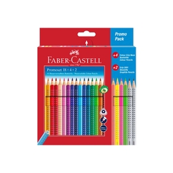 Faber-Castell - Faber-Castell Boya Kalemi Grip Seti 18+4+2 Promo Set 