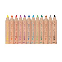 Faber-Castell - Faber-Castell İlk Boya Kalemim Jumbo Yarım Boy 12 Renk 5171000004